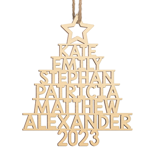 Family Christmas Tree - Family Personalized Custom Ornament - Wood Custom Shaped - Christmas Gift For Family Members