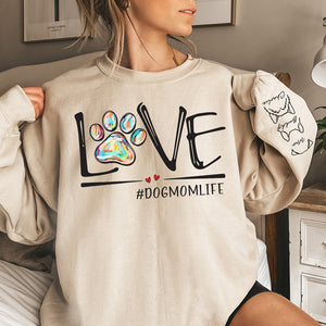 Purfect Dog Mom Life - Dog & Cat Personalized Custom Unisex Sweatshirt With Design On Sleeve - Gift For Pet Owners, Pet Lovers