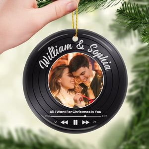 Custom Photo You Are My Best Adventure - Couple Personalized Custom Ornament - Ceramic Round Shaped - Christmas Gift For Husband Wife, Anniversary