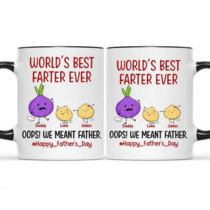 World’s Best Farter Ever - Family Personalized Custom Accent Mug - Father's Day, Birthday Gift For Dad