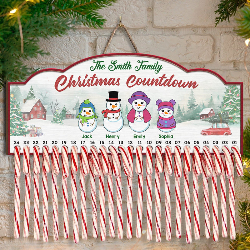 Keep Calm Christmas Is Coming - Family Personalized Custom Candy Christmas Countdown Wooden Sign, Advent Calendar - Christmas Gift For Family Members