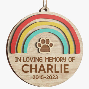 You Left Paw Prints On Our Hearts - Memorial Personalized Custom Ornament - Wood Round Shaped - Christmas Gift, Sympathy Gift For Pet Owners, Pet Lovers