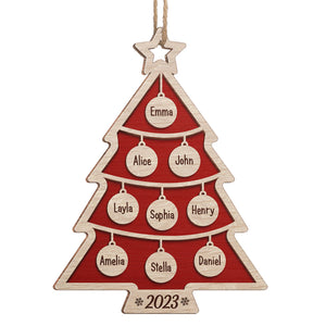 Magical Christmas Tree - Family Personalized Custom Ornament - Wood Christmas Tree Shaped - Christmas Gift For Family Members