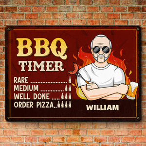 Keep Calm, It's BBQ Time - Family Personalized Custom Home Decor Metal Sign - Father's Day, House Warming Gift For Dad