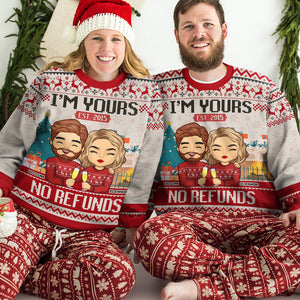 Plus mignon que Cupidon - Sweat-shirt personnalisé pour couple - Pull en laine unisexe - Cadeau de Noël pour mari et femme, anniversaire