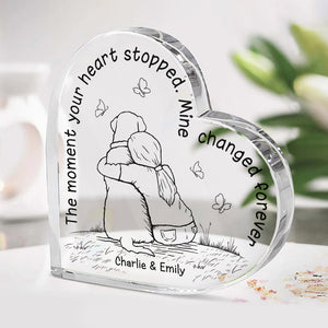 The Greatest Thing Can't Be Touched - Memorial Personalized Custom Heart Shaped Acrylic Plaque - Sympathy Gift, Gift For Pet Owners, Pet Lovers