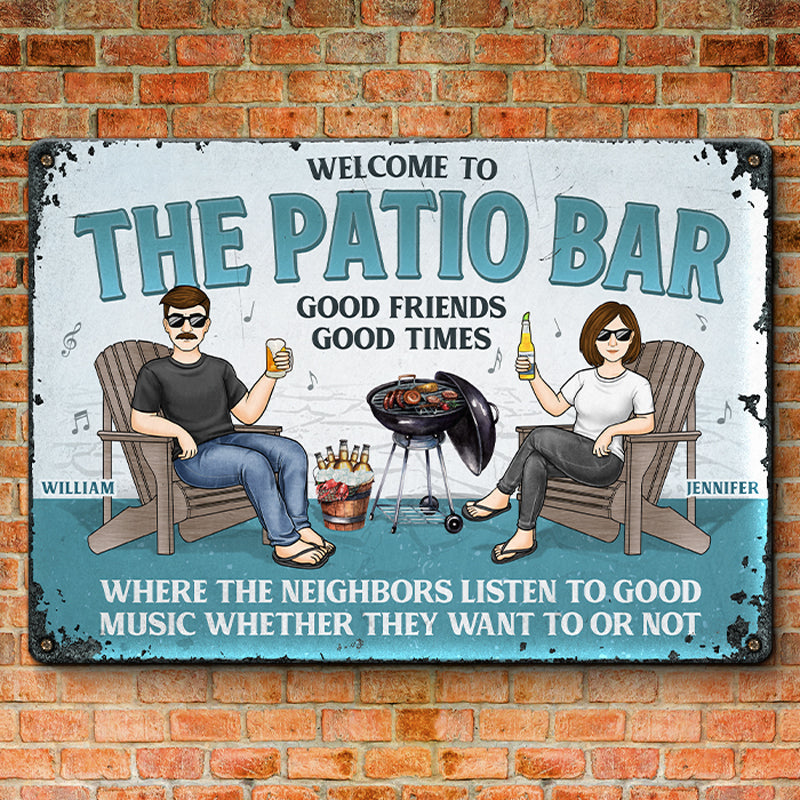 Good Friends Good Times Good Memories - Couple Personalized Custom Home Decor Metal Sign - House Warming Gift For Husband Wife, Anniversary