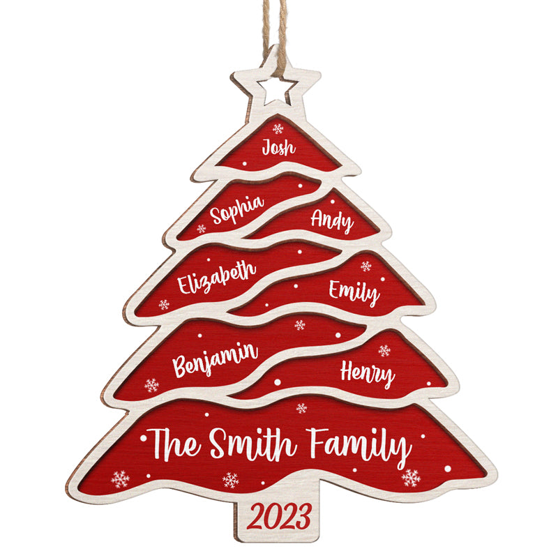 Family Is The Best Part Of Christmas - Family Personalized Custom Ornament - Wood Christmas Tree Shaped - Christmas Gift For Family Members