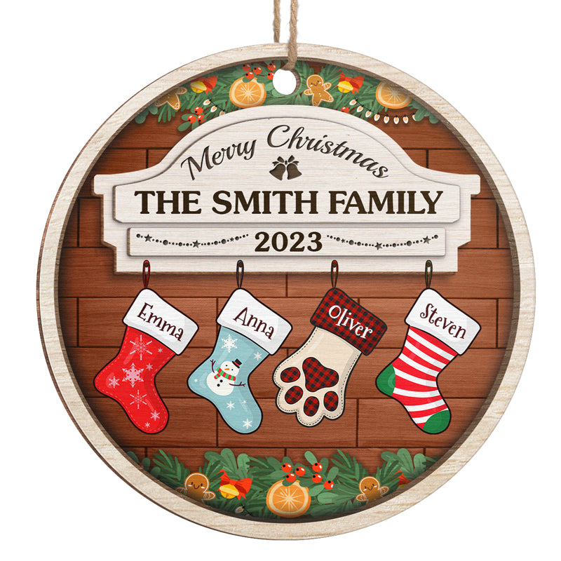 Christmas Is The Spirit Of Giving - Family Personalized Custom Ornament - Wood Round Shaped - Christmas Gift For Family Members