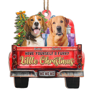 Custom Photo Have Yourself A Furry Little Christmas - Dog & Cat Personalized Custom Ornament - Wood Car Shaped - Christmas Gift For Pet Owners, Pet Lovers