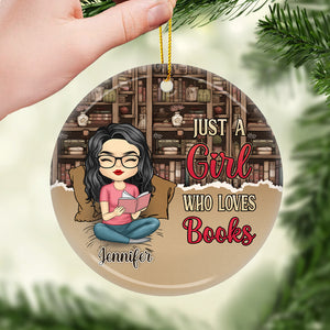 Just One More Chapter - Personalized Custom Ornament - Ceramic Round Shaped - Christmas Gift For Book Lovers