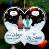 Heaven Is So Lucky To Have You - Memorial Personalized Custom Ornament - Acrylic Infinity Heart Shaped - Christmas Gift, Sympathy Gift For Family Members