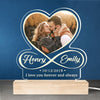 Custom Photo I Love You To Infinity And Beyond - Couple Personalized Custom Infinity Heart Shaped 3D LED Light - Gift For Husband Wife, Anniversary