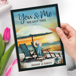 Custom Name You & Me Beach Couple Gifts - Personalized Wooden Plaque