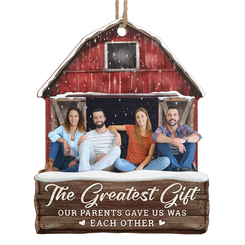 Siblings Custom Photo Enjoy The Christmas Season Together - Family Personalized Custom Ornament - Wood Custom Shaped - Christmas Gift For Siblings, Brothers, Sisters, Cousins, Friends