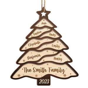 The Most Wonderful Time Of The Year - Family Personalized Custom Ornament - Wood Christmas Tree Shaped - Christmas Gift For Family Members