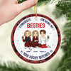 Congrats On Being My Sister Bestie - Bestie Personalized Custom Ornament - Ceramic Round Shaped - Christmas Gift For Best Friends, BFF, Sisters