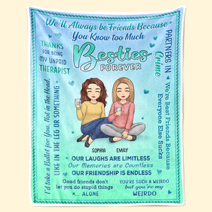 You're My Weirdo - Bestie Personalized Custom Blanket - Christmas Gift For Best Friends, BFF, Sisters