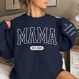 I Love You To The Moon And Back - Family Personalized Custom Unisex Sweatshirt With Design On Sleeve - Gift For Mom, Grandma