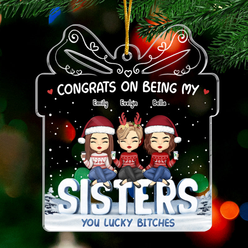 Life Is Better With Friends - Bestie Personalized Custom Ornament - Acrylic Gift Box Shaped - Christmas Gift For Best Friends, BFF, Sisters