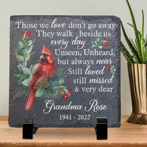 Unseen, Unheard, But Always Near - Memorial Personalized Custom Square Shaped Memorial Stone - Sympathy Gift For Family Members