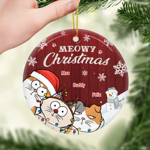 Have A Furry Purry Christmas - Cat Personalized Custom Ornament - Ceramic Round Shaped - Christmas Gift For Pet Owners, Pet Lovers