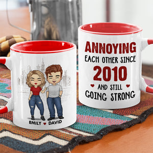 We're Still Going Strong - Couple Personalized Custom Accent Mug - Gift For Husband Wife, Anniversary