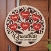 Grandkids Make My Heart Smile - Family Personalized Custom Shaped Home Decor Wood Sign - House Warming Gift, Christmas Gift For Grandma, Grandpa