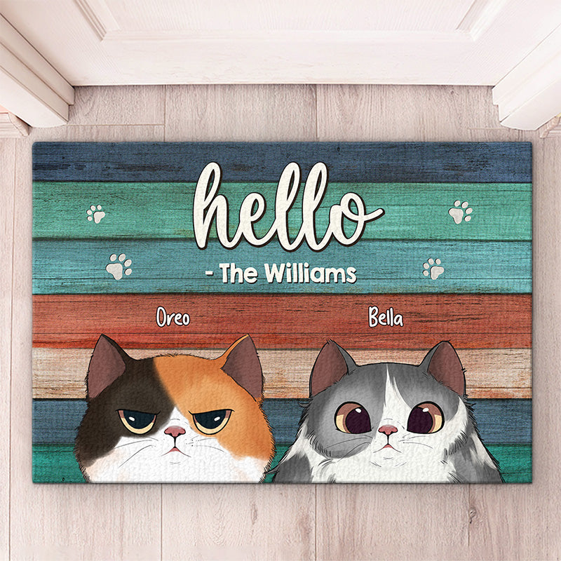 Keep In Mind When Visiting The House Cartoon Cat Welcome Doormats Home  Decoration Anti-slip Front