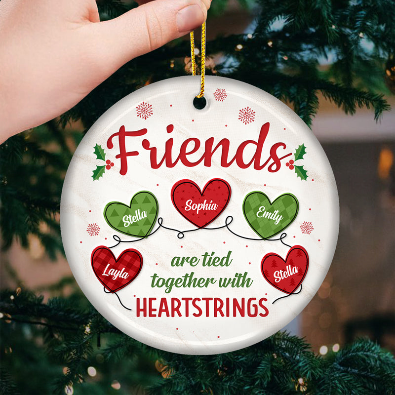 Friends Are Together - Bestie Personalized Custom Ornament - Ceramic Round Shaped - Christmas Gift For  Best Friends, BFF, Sisters