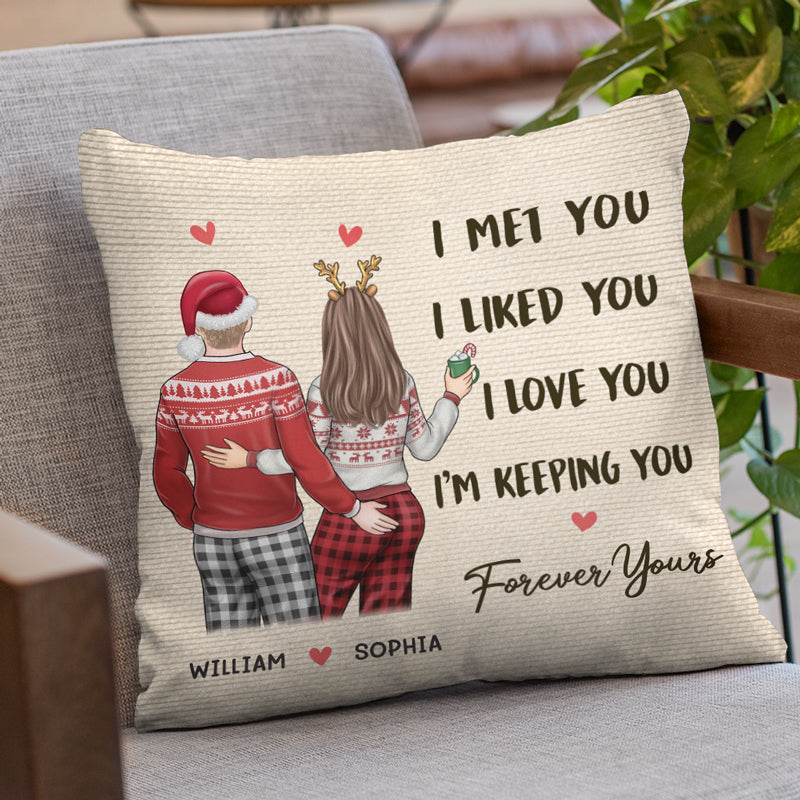 Forever Yours - Couple Personalized Custom Pillow - Christmas Gift For Husband Wife, Anniversary
