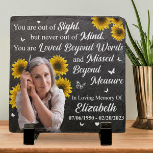 Custom Photo You Are Loved Beyond Words And Missed Beyond Measure - Memorial Personalized Custom Square Shaped Memorial Stone - Sympathy Gift For Family Members