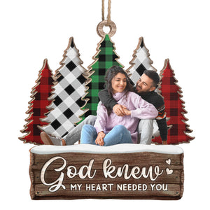 Couple Custom Photo Warm Winter Wishes - Couple Personalized Custom Ornament - Wood Custom Shaped - Christmas Gift For Husband Wife, Anniversary