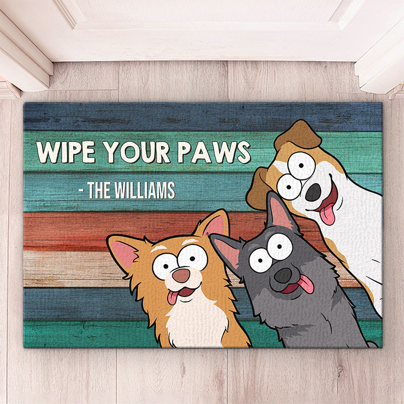 Wipe Your Paws - Dog Personalized Custom Home Decor Decorative Mat - Gift For Pet Owners, Pet Lovers
