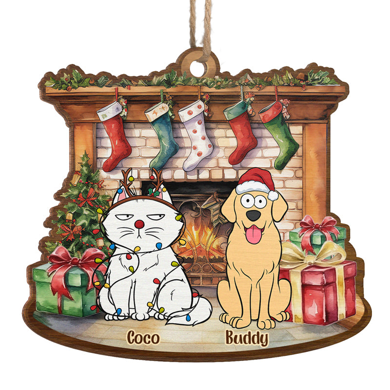 Happy Howliday - Dog & Cat Personalized Custom Ornament - Wood Custom Shaped - Christmas Gift For Pet Owners, Pet Lovers