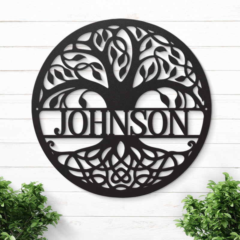 The Family Tree - Family Personalized Custom Home Decor Cut Metal Sign, Metal Wall Art - Gift For Family Members