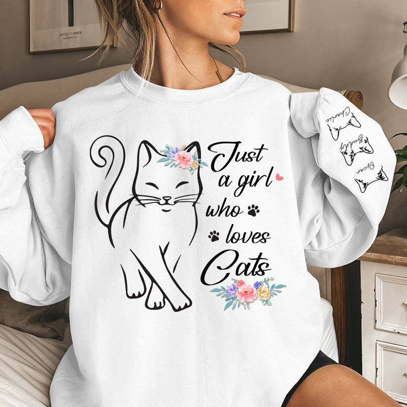 Meilleure maman chat - Sweat-shirt unisexe personnalisé avec motif sur la manche - Cadeau pour propriétaires et amoureux des animaux