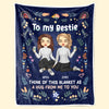 A Friend Is One Soul Abiding In Two Bodies - Bestie Personalized Custom Blanket - Christmas Gift For Best Friends, BFF, Sisters