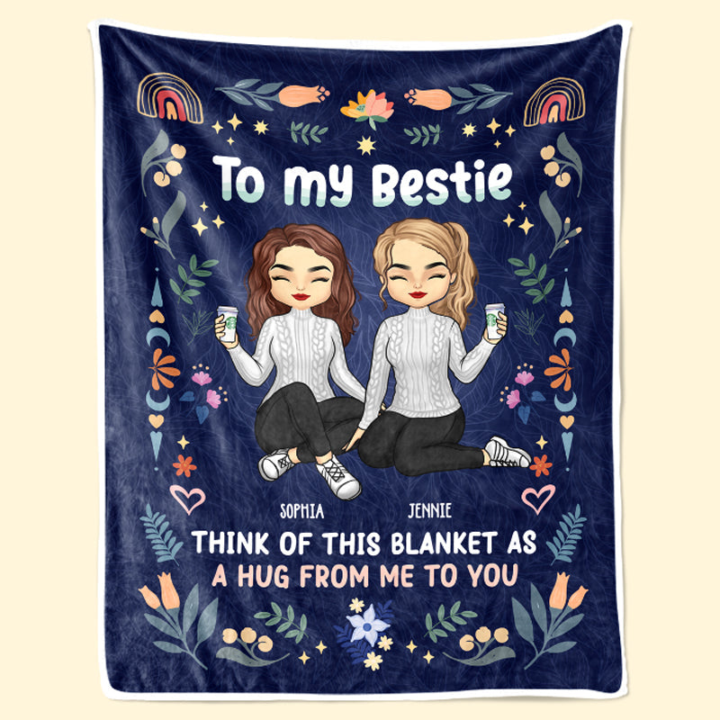 A Friend Is One Soul Abiding In Two Bodies - Bestie Personalized Custom Blanket - Christmas Gift For Best Friends, BFF, Sisters