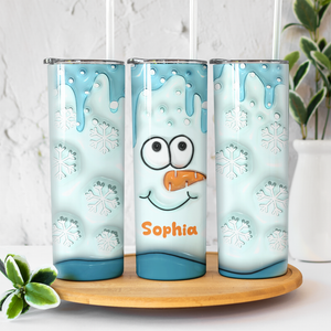 Building Memories One Snowman At A Time - Family Personalized Custom Inflated Skinny Tumbler - Christmas Gift For Familly Members