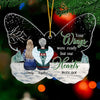 Wish You Were Here With Us - Memorial Personalized Custom Ornament - Acrylic Butterfly Shaped - Christmas Gift, Sympathy Gift For Family Members