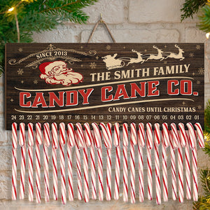 Christmas Is In The Air - Family Personalized Custom Candy Christmas Countdown Wooden Sign, Advent Calendar - Christmas Gift For Family Members