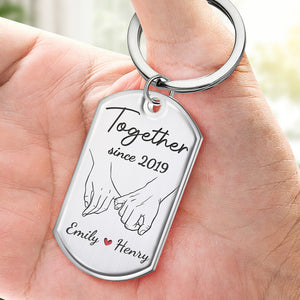 I'm Yours Forever - Couple Personalized Custom Keychain - Gift For Husband Wife, Anniversary