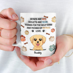 Thanks For The Belly Rubs - Dog Personalized Custom 3D Inflated Effect Printed Mug - Christmas Gift For Pet Owners, Pet Lovers