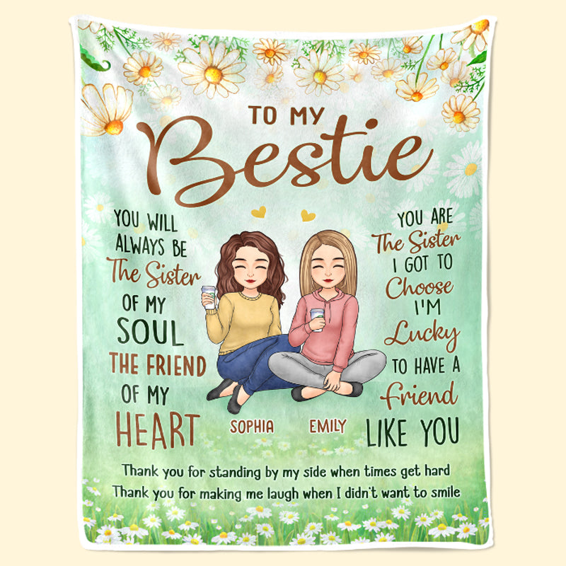 Friendship Is A Sheltering Tree - Bestie Personalized Custom Blanket - Christmas Gift For Best Friends, BFF, Sisters