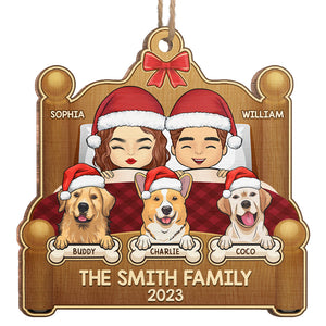 Dear Santa Don't Forget The Dogs - Couple Personalized Custom Ornament - Wood Custom Shaped - Christmas Gift For Husband Wife, Pet Owners, Pet Lovers