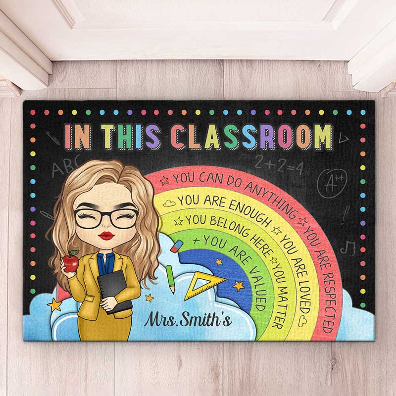 You Can Do Anything - Teacher Personalized Custom Home Decor Decorative Mat - House Warming Gift For Teacher, Back To School