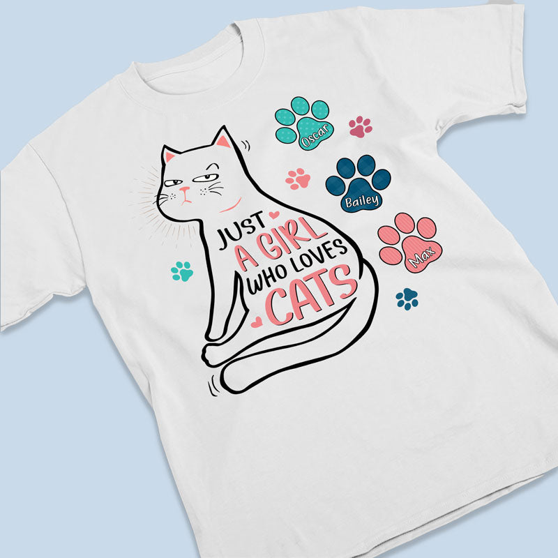 Just A Girl Who Loves Cats - Cat Personalized Custom Unisex T-shirt, Hoodie, Sweatshirt - Gift For Pet Owners, Pet Lovers