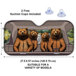 Freedom On Our Four Wheels - Family Personalized Custom Auto Windshield Sunshade, Car Window Protector - Gift For Family Members