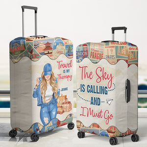 The Beach Is Calling And I Definitely Must Go - Travel Personalized Custom Luggage Cover - Gift For Traveling Lovers